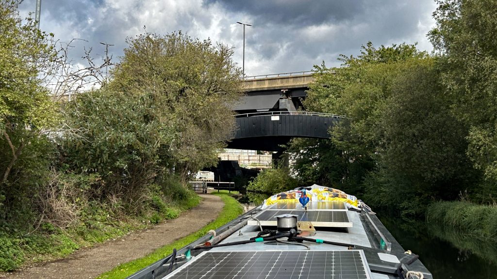 Approaching Birmingham City with the M6 above us.