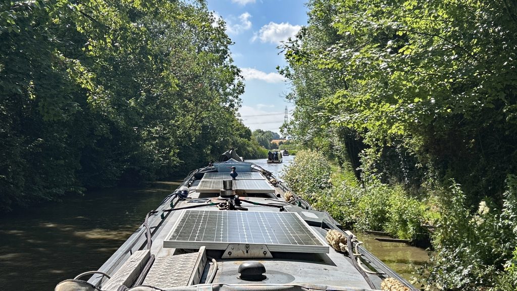 NB Fantasma follows NB J-PEG down the Ashby Canal at the start of our summer cruise