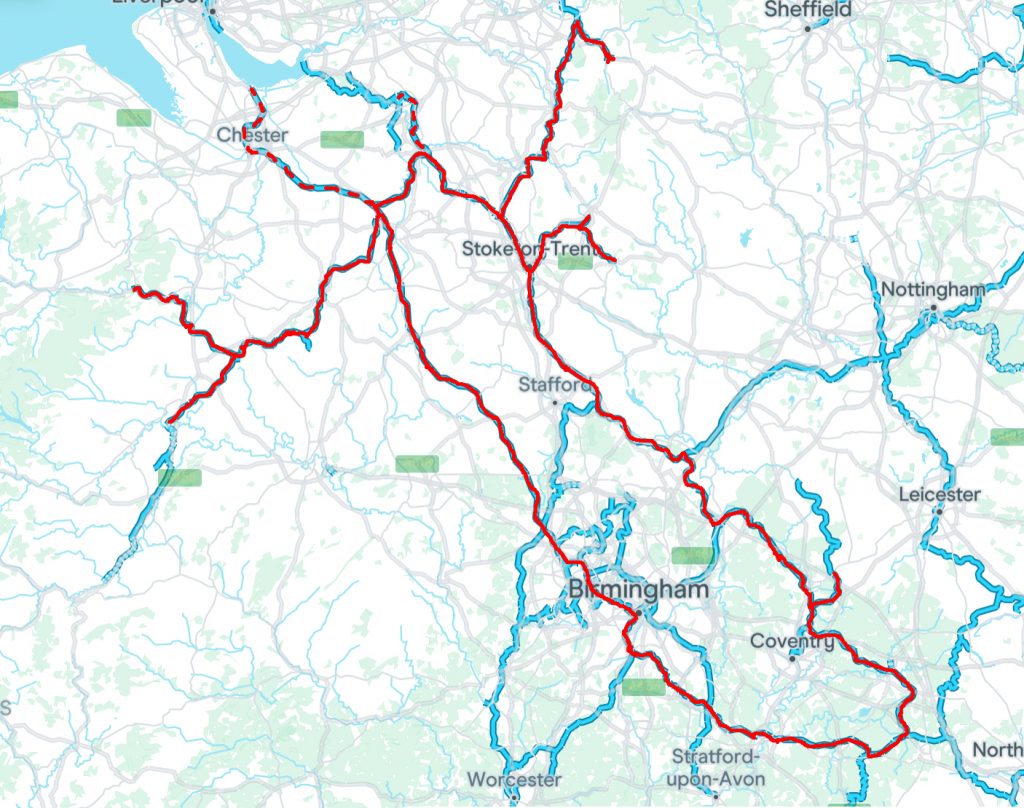 The proposed route for our summer 2025 cruise on NB Fantasma
