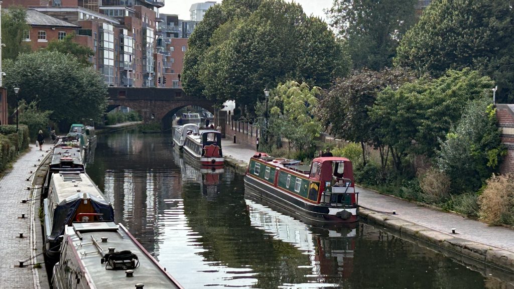 NB 's J-PEG and Fantasma moored in Birmingham City Centre