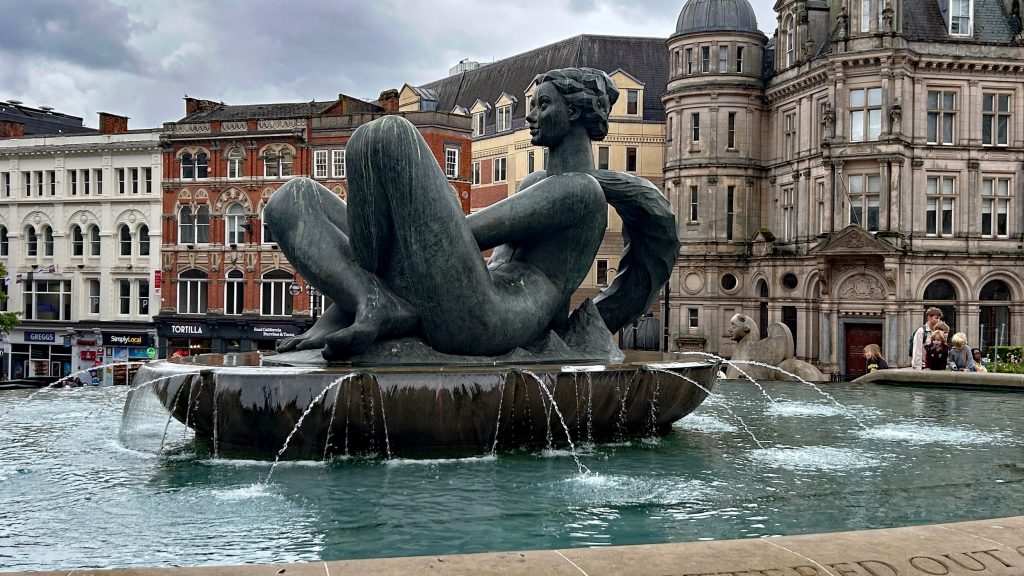 A statue in Birmingham City Centre known locally as "The Floosy in the Jacuzzis.