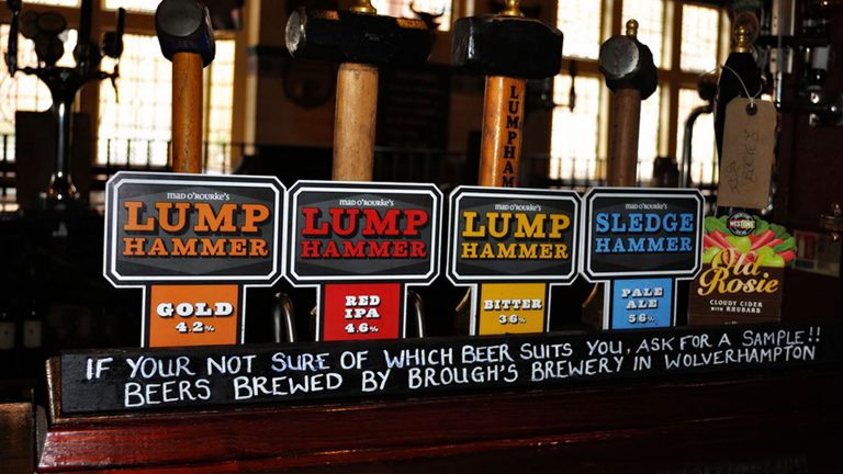 The beer choices available at Mad o Rourkes
