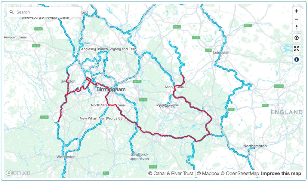 A map showing our journey so far