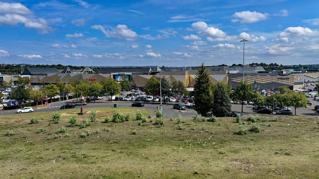 View of Merry Hill from the canal
