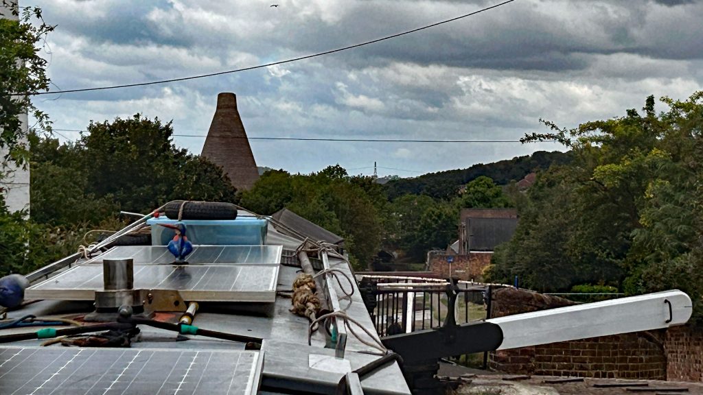 Bottle kiln built on the side of the canal now marks a glass museum