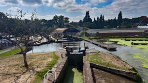 The Stourport on Severn narrow locks down to the river