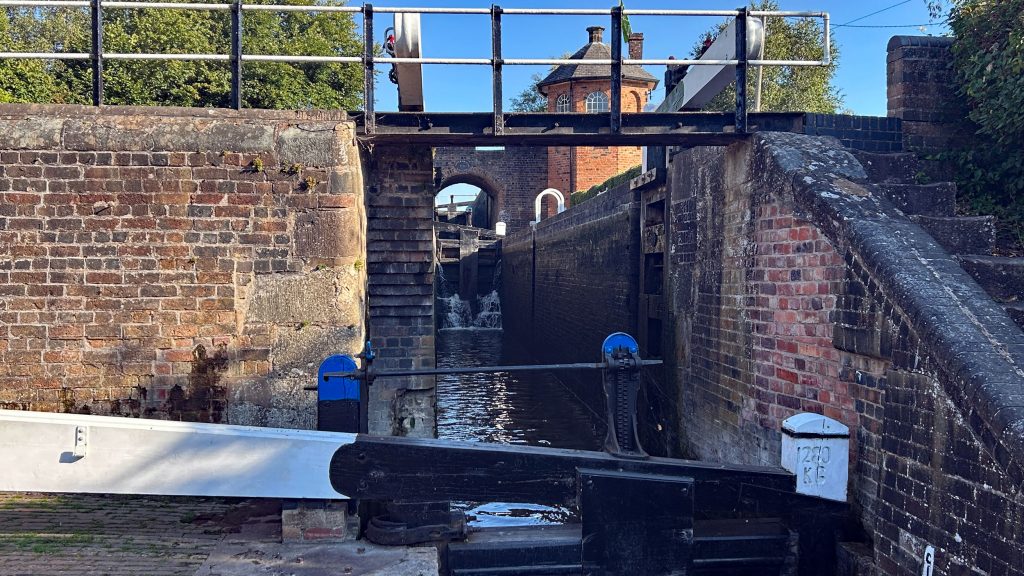 Looking up the Bratch Locks with gates open