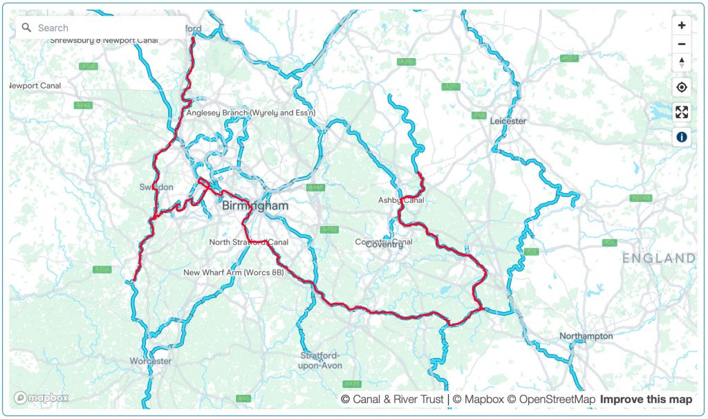 A map showing our journey so far