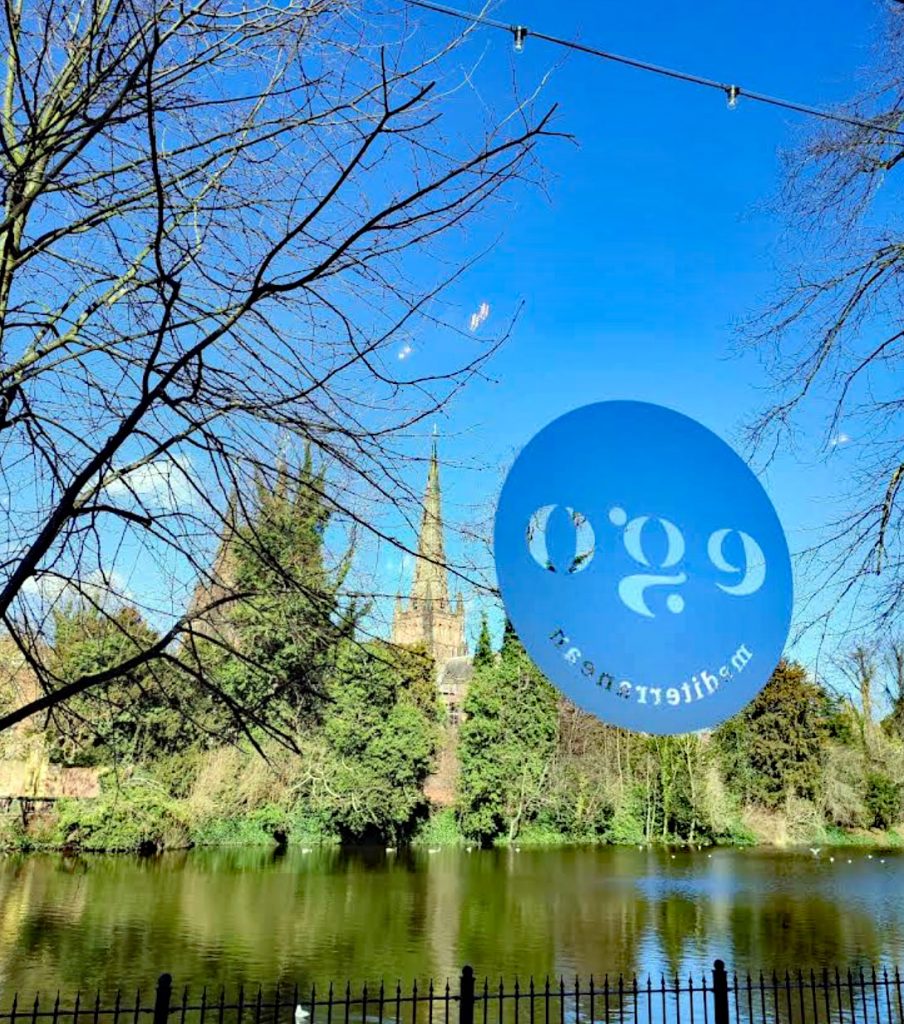 Looking out of Ego Restaurant over Minster Pool towards the cathedral