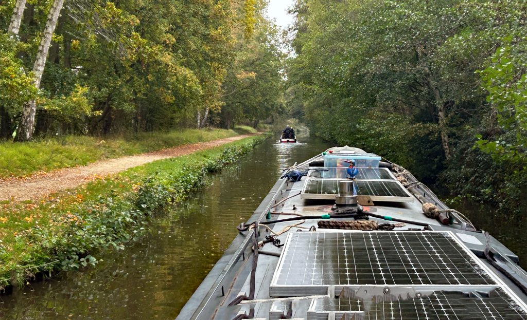 NB Fantasma follows NB J-PEG down the Trent & Mersey Canal at the start of our journey home