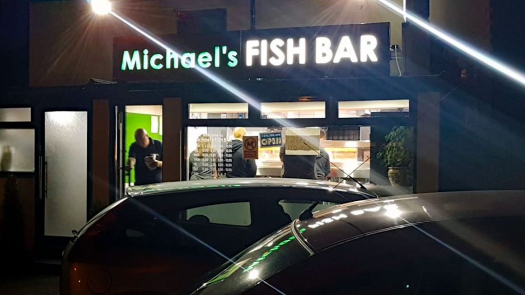 Exterior view of Michaels Fish Bar