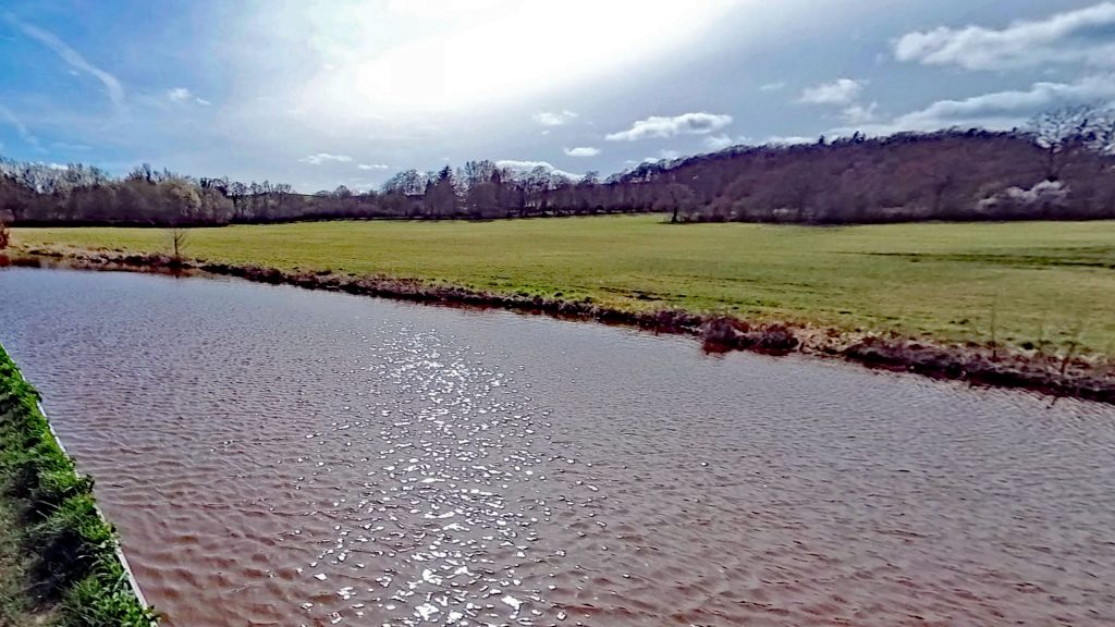 View from our remote mooring a mile or so outside Atherstone